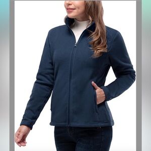 Spyder Fleece Lined Navy Blue  Women's Track Workout Jacket Size Medium